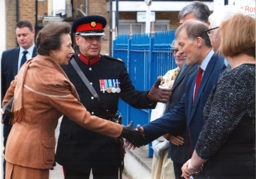 Sir David meeting Princess Anne